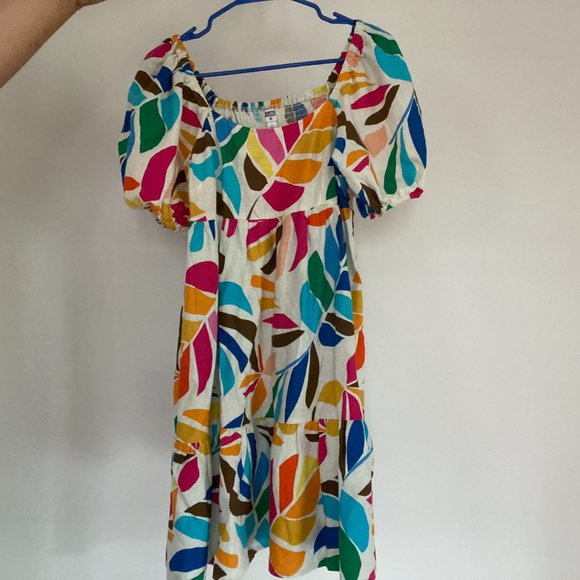 Tabitha Brown × Target Small Leaf Print Puff Sleeve Mini - Picture 3 of 4